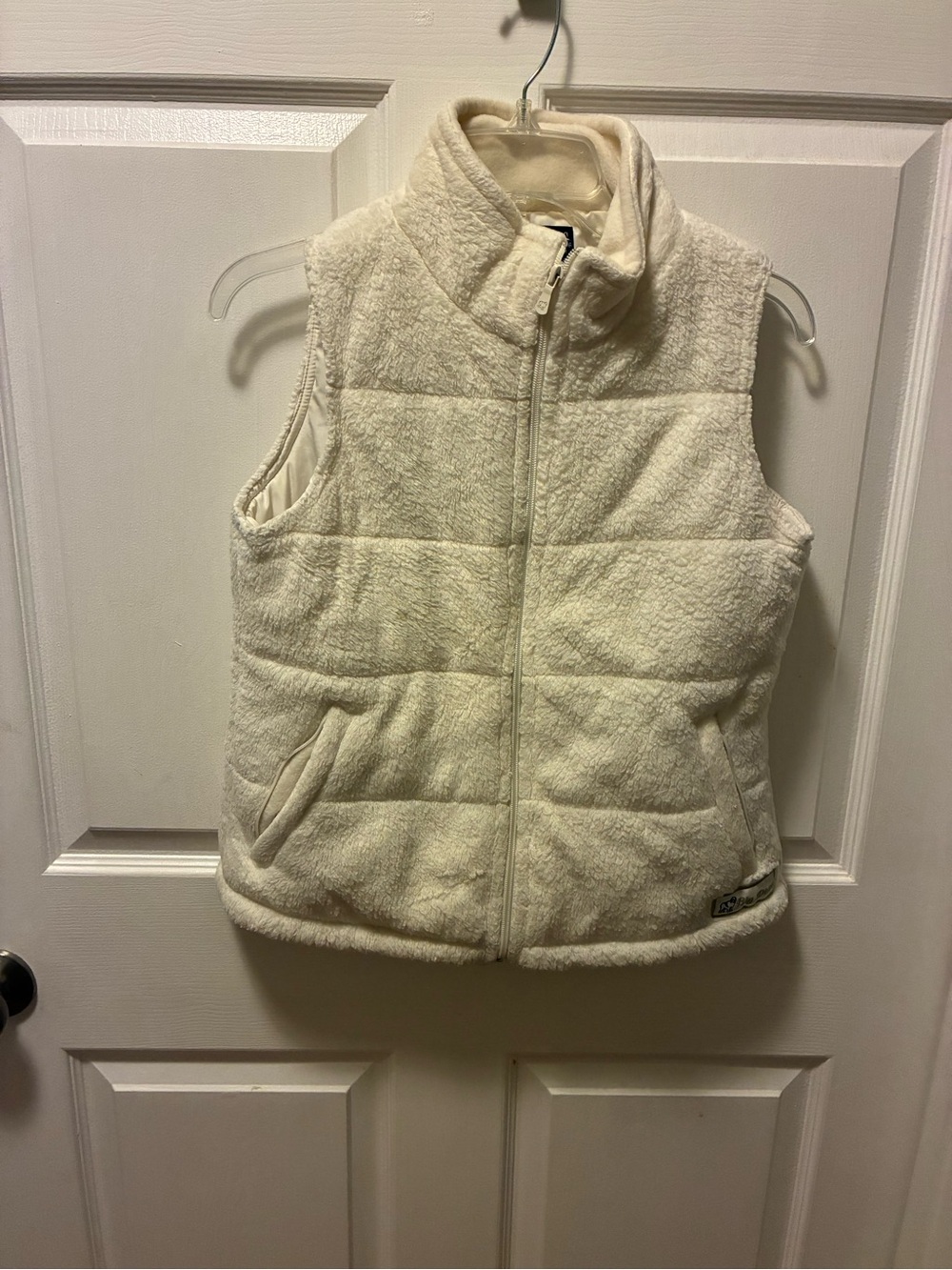 Cream Sherpa Puffer Vest - Polar Dogs-full-zip front and a high-stand-up collar